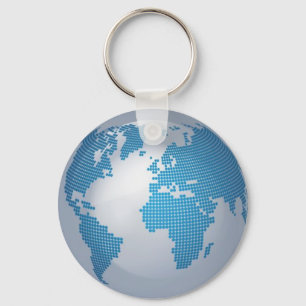 Blaue und graue Kugel Schlüsselanhänger