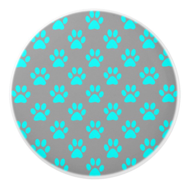 Blaue und graue Pastellmuster Keramikknauf (Vorderseite)
