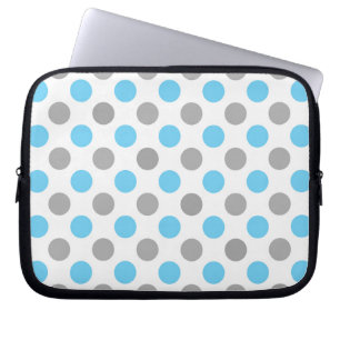 Blaue und graue Polka-Punktmuster Laptopschutzhülle