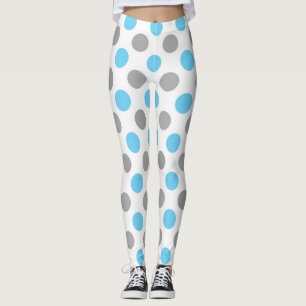 Blaue und graue Polka-Punktmuster Leggings