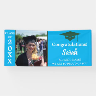 Blaue und grüne Abschluss Foto-Klasse 2025 Banner