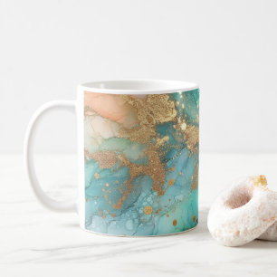 Blaue und grüne Alkoholtinte Kaffeetasse