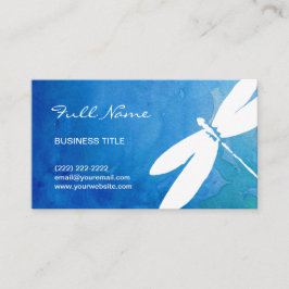 Blaue und grüne Aquarell-Libellen-Visitenkarten Visitenkarte