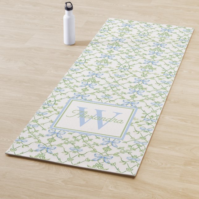 Blaue und grüne Bögen und Reben Gitter Yogamatte (Beispiel)