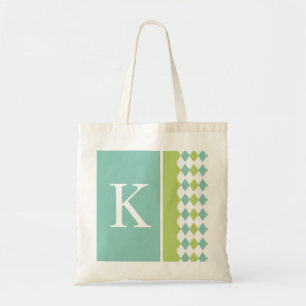 Blaue und grüne Diamant-Monogramm-Tasche Tragetasche