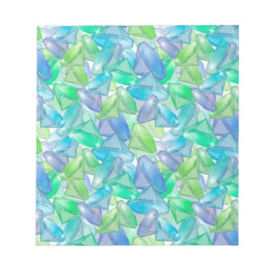 Blaue und grüne Diamanten Notizblock