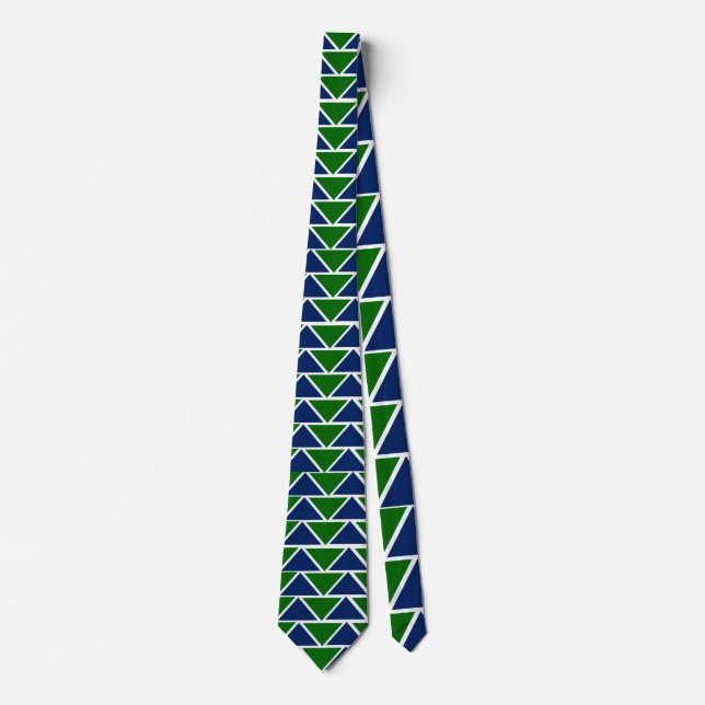 Blaue und grüne Dreiecke Krawatte (Vorderseite)