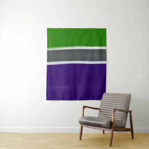 Blaue und grüne Farbblöcke Wandteppich