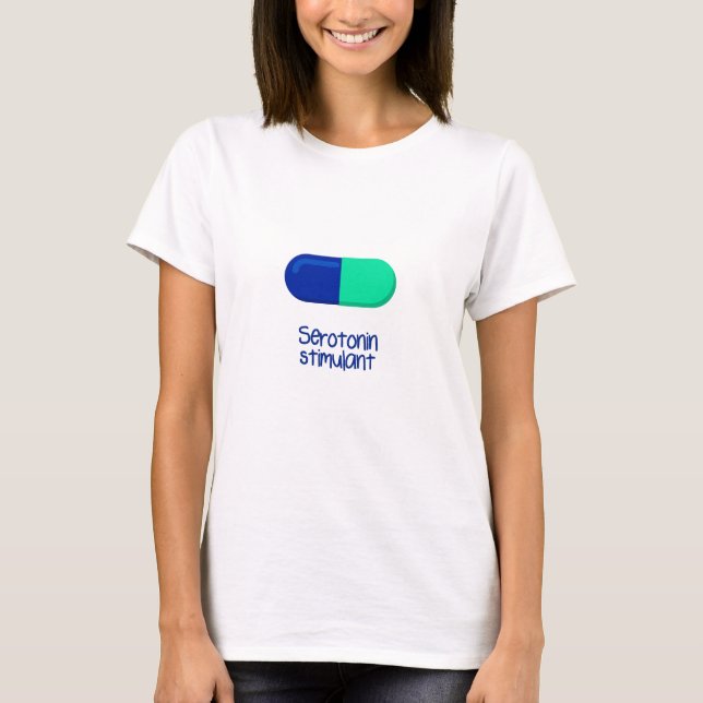 Blaue und grüne Kapsel T-Shirt (Vorderseite)