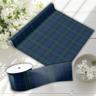 Blaue und grüne Karo Preppy Posh Chic  Satinband
