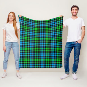 Blaue und grüne Karo-Tartan-Schwarz  Fleecedecke