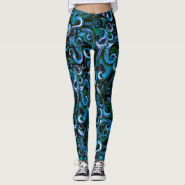 Blaue und grüne Kraken Tentakel Leggings