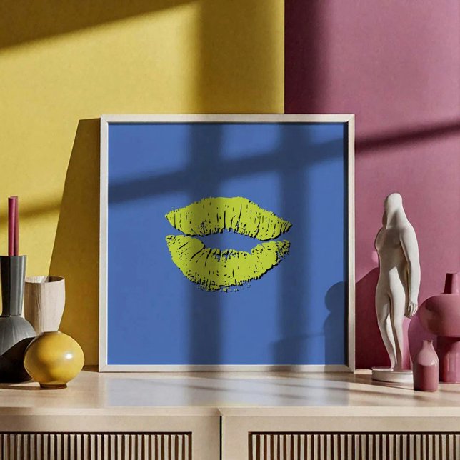 Blaue und grüne küssende Lippen Poster (Von Creator hochgeladen)