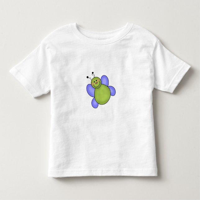 Blaue und grüne lächelnde Wanze Kleinkind T-shirt (Vorderseite)
