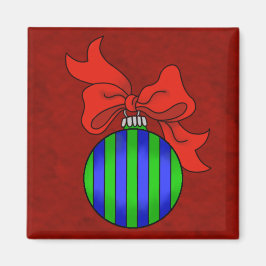 Blaue und grüne Ornamente mit rotem Rücken - Magne Magnet