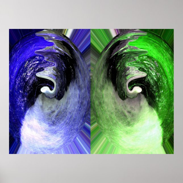 Blaue und grüne Planeten Poster (Vorne)