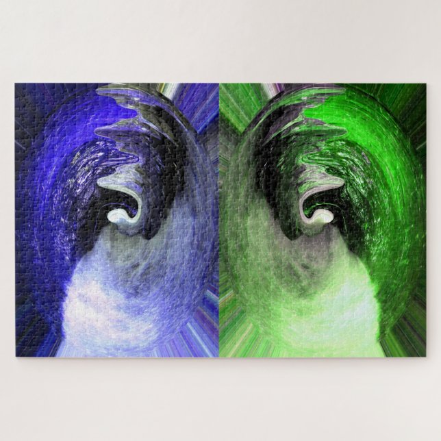 Blaue und grüne Planeten Puzzle (Horizontal)