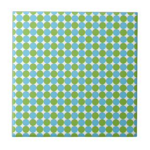 Blaue und grüne Polka-Punktmuster Fliese