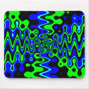 Blaue und grüne psychedelische Mousepad