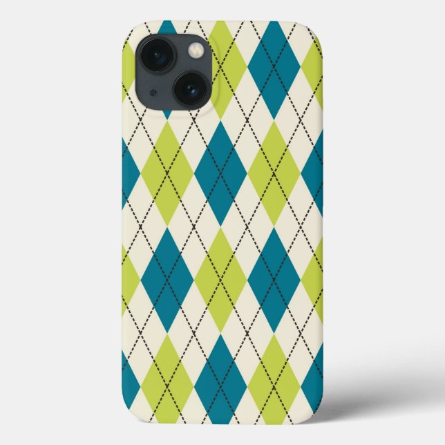 Blaue und grüne Raute Case-Mate iPhone Hülle (Rückseite)