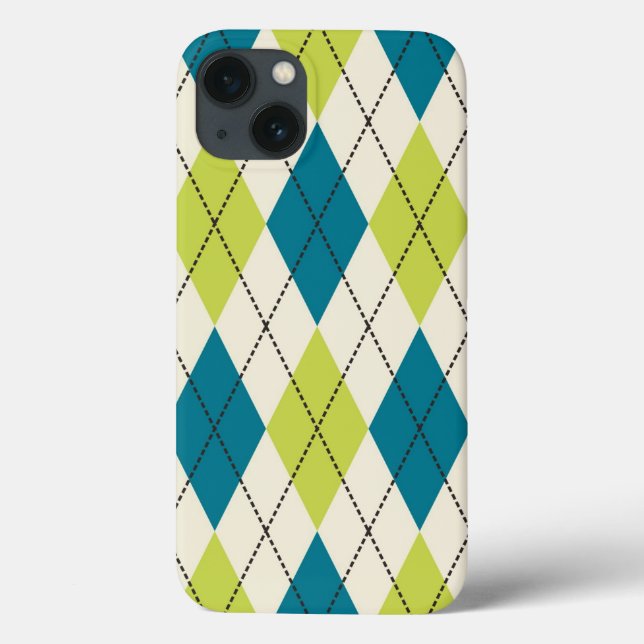 Blaue und grüne Raute Case-Mate iPhone Hülle (Rückseite)
