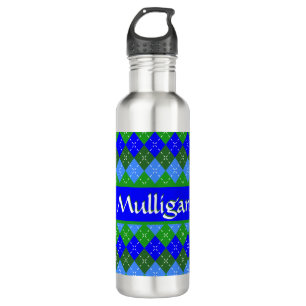 Blaue und grüne Raute Preppy Personalisiert Edelstahlflasche