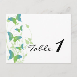 Blaue und grüne Schmetterlingsweine Hochzeitsszene Postkarte