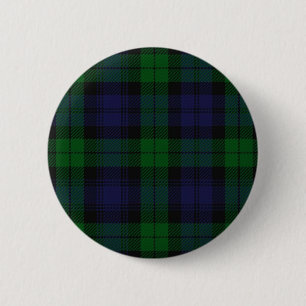 Blaue und grüne schottische Sunderland-Tartan Button
