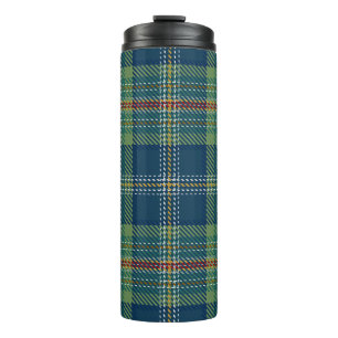 Blaue und grüne schottische Tartan-Karo Thermosbecher
