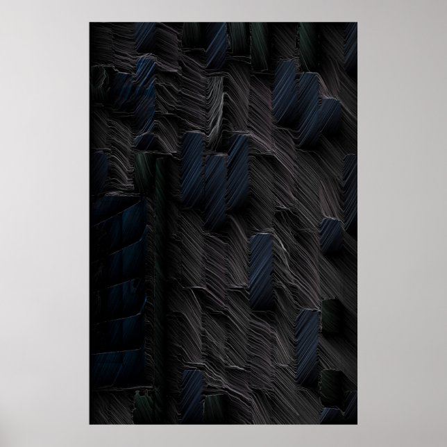 Blaue und grüne Stifte auf blauem Kunststoffbehält Poster (Vorne)