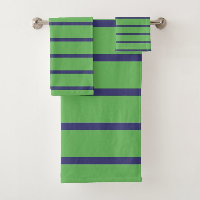 Blaue und grüne Streifen Badhandtuch Set (Insitu)
