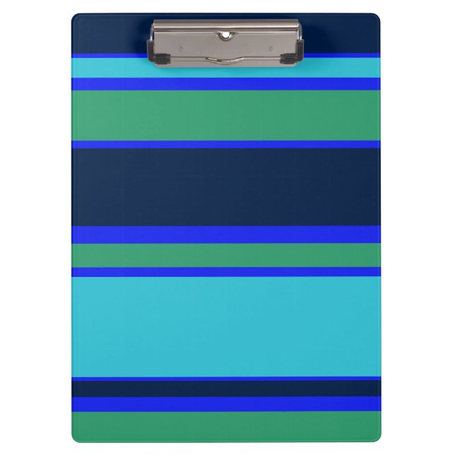 Blaue und grüne Streifen Klemmbrett (Vorderseite)