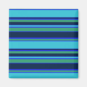 Blaue und grüne Streifen Magnet