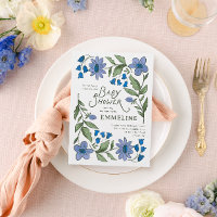 Blaue und grüne süße Country-Blumen-Baby-Party