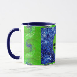 Blaue und grüne Swirbelstars Tasse