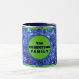 Blaue und grüne Swirbelstars Tasse
