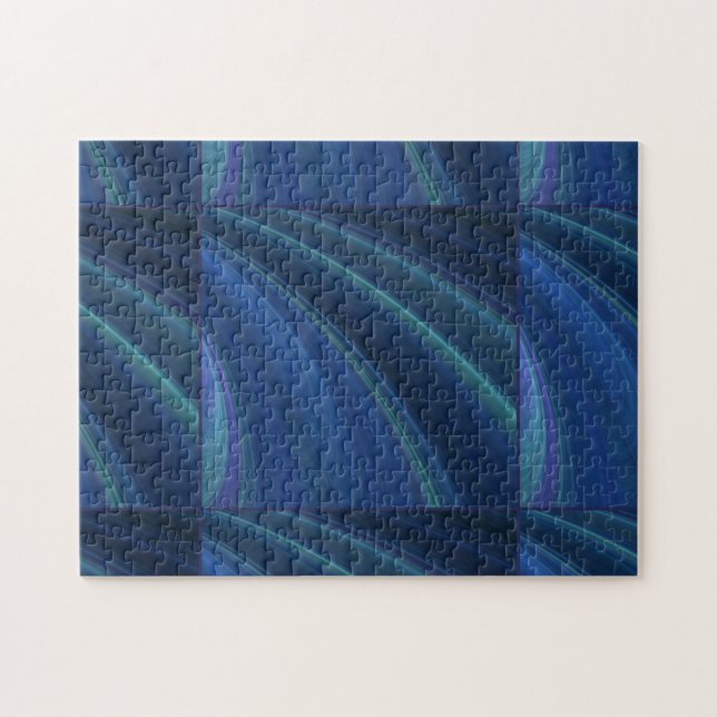 Blaue und grüne weiche Sandwellen Puzzle (Horizontal)
