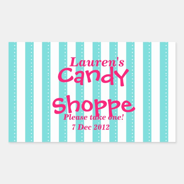 blaue und heiß rosa Sandy Shoppe Sticker (Vorderseite)