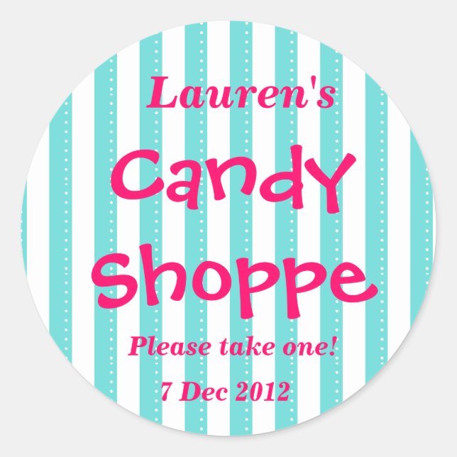 blaue und heiß rosa Sandy Shoppe Sticker (Vorderseite)