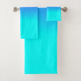 Blaue und helle Neonaqua Ombré Schatten-Neonfarbe Badhandtuch Set