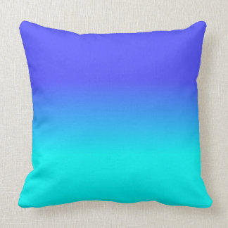 Blaue und helle Neonaqua Ombré Schatten-Neonfarbe Kissen