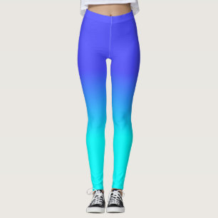 Blaue und helle Neonaqua Ombré Schatten-Neonfarbe Leggings