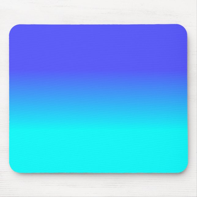Blaue und helle Neonaqua Ombré Schatten-Neonfarbe Mousepad (Vorne)