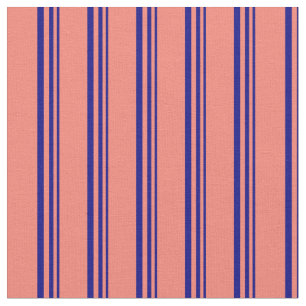 Blaue und lachsfarbene Streifen/Linienmuster Stoff