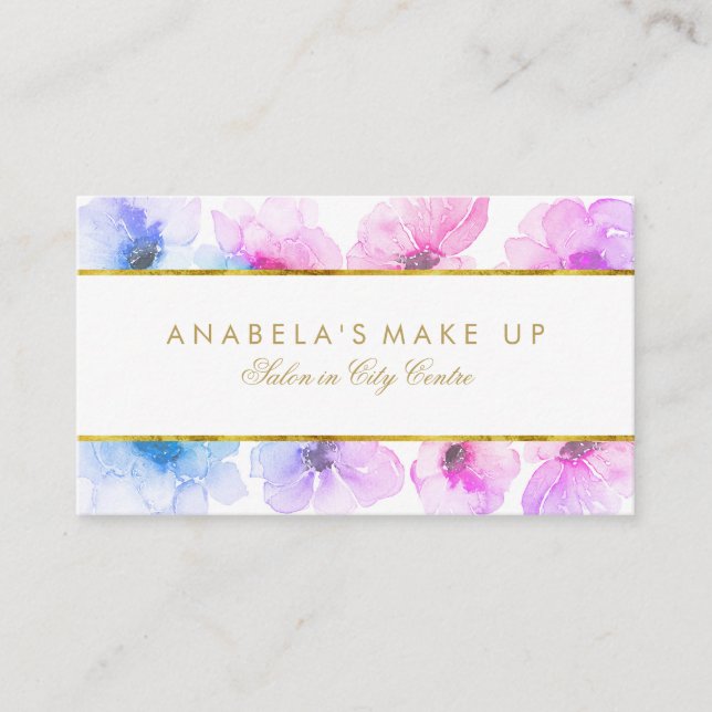 Blaue und Lila Aquädukte Elegante Schönheit Visitenkarte (Vorderseite)