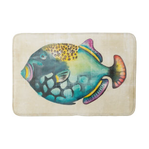 Blaue und lila Aquarium-Fische Badematte