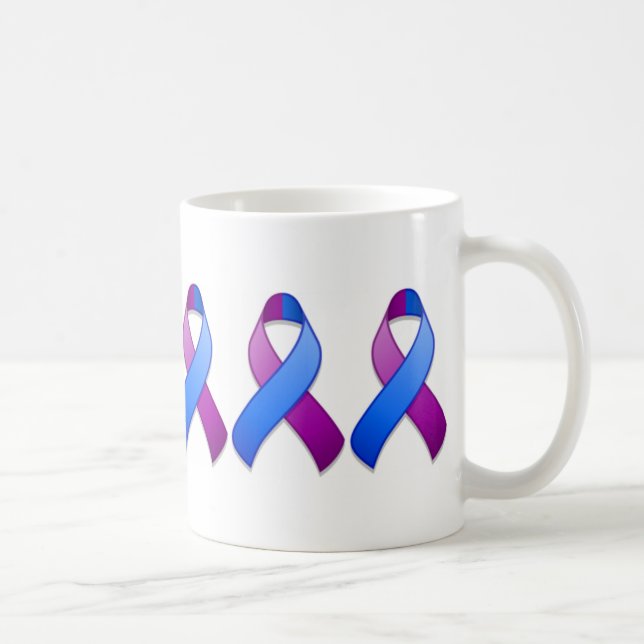 Blaue und lila Bewusstseins-Band-Tasse Tasse (Rechts)