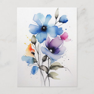 Blaue und Lila Blume Postkarte