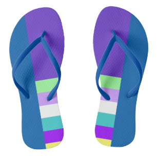 Blaue und Lila Designsandalen Flip Flops