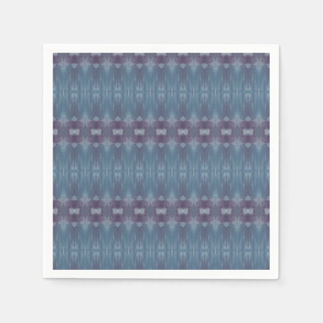 Blaue und Lila Gemusterte Napkins Serviette (Vorderseite)